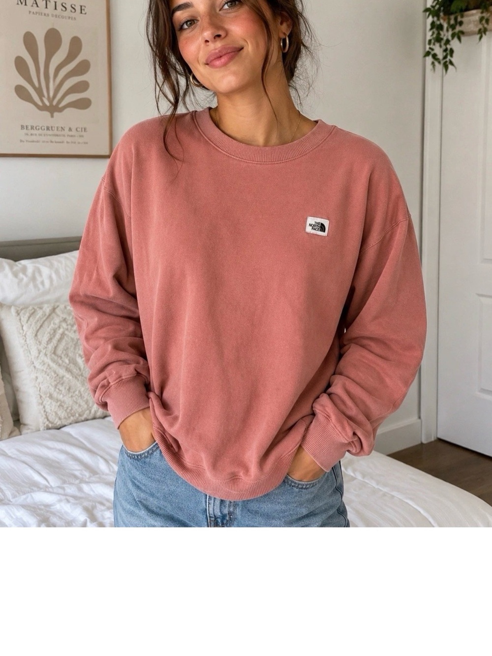 The North Face Women’s, Patch, Sweatshirt Medium Pink, Winter, Basics, #809CL